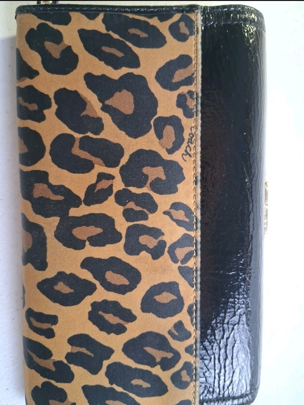 Coach Leopard Print Leather Wallet - Black & Tan - Picture 2 of 4